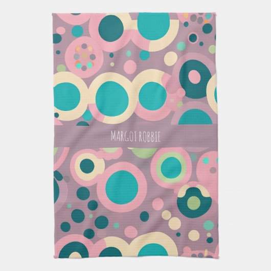 Kawai Circle Pink Marine Isometrie Muster Geschirrtuch (Vertikal)