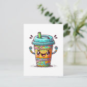 Kawai Coffee Postkarte (Stehend Vorderseite)