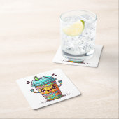 Kawai Coffee Rechteckiger Pappuntersetzer (Vor Ort)