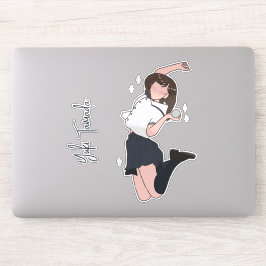Kawai Jumping Girl Customizable Aufkleber
