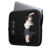 Kawai Jumping Girl Customizable Laptopschutzhülle (Vorderseite Links)