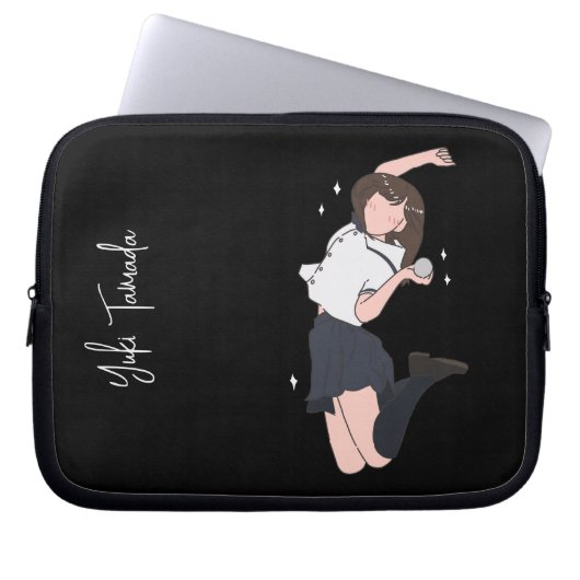 Kawai Jumping Girl Customizable Laptopschutzhülle (Vorderseite)