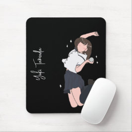Kawai Jumping Girl Customizable Mousepad