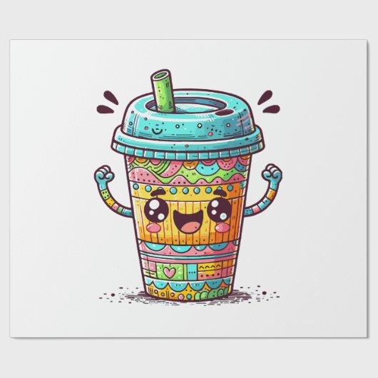 Kawai Kaffee Geschenkpapier (Flach)