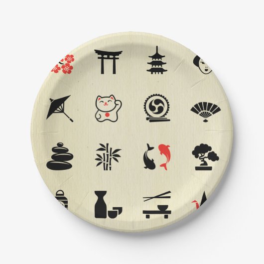 Kawai niedlicher Spaß der multi Farbasiatischen Pappteller (Vorderseite)