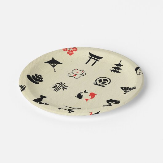 Kawai niedlicher Spaß der multi Farbasiatischen Pappteller (Schrägansicht)