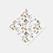Kawai Pet Lover Niedliches nahtloses Muster Serviette (Ecke)