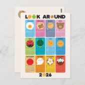 Kawaii 2026 - Kalender Postkarte (Vorne/Hinten)