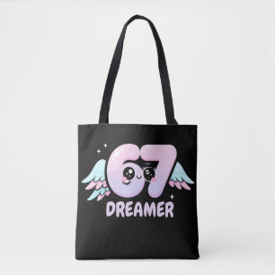 Kawaii "67 Dreamer" – Süße Pastell-Engelszahl Tasche