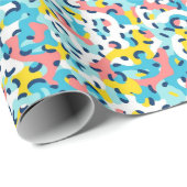 Kawaii Abstrakt Neon Jaguar Cheetah Leopard Print Geschenkpapier (Rolleneckpunkt)