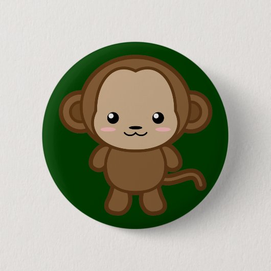 Kawaii Affe Button (Vorderseite)