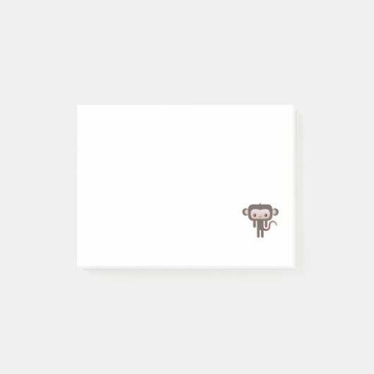 Kawaii Affe Post-it Klebezettel (Vorderseite)