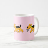 Kawaii Airedale-Terrier-Hund mit einer Hut-Tasse Kaffeetasse (VorderseiteRechts)