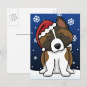 Kawaii Akita Christmas Postcard Feiertagspostkarte (Vorne/Hinten)