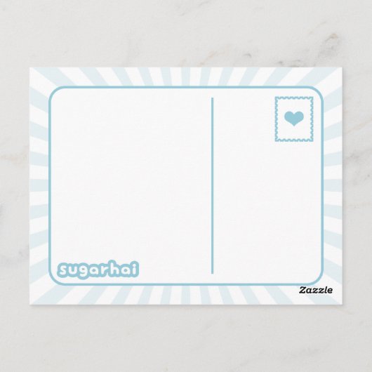 Kawaii Albino Narwhal Postkarte (Rückseite)