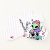 Kawaii-Alien-Skater-Bubble-Tea-Design Notizblock (Innenseite)