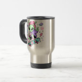 Kawaii-Alien-Skater-Bubble-Tea-Design Reisebecher (Vorderseite Links)