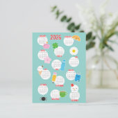 Kawaii Alltag 2026 Kalender Postkarte (Stehend Vorderseite)