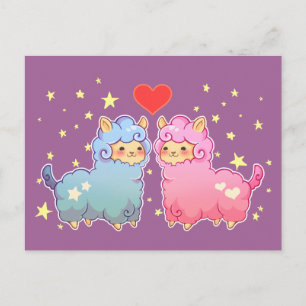 Kawaii Alpaca Freunde Postkarte