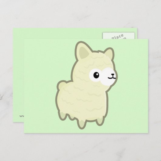 Kawaii alpaca postkarte (Vorne/Hinten)