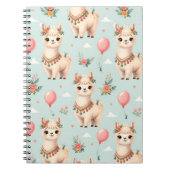 Kawaii-Alpaka-Blumenjournal Notizblock (Vorderseite)