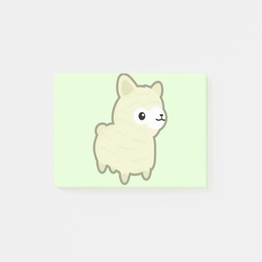 Kawaii Alpaka Post-it Klebezettel (Vorderseite)
