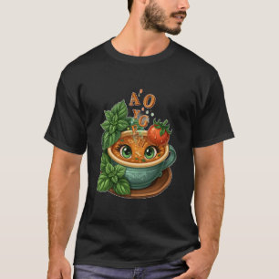 Kawaii-Alphabet-Suppe mit süßen Augen und Kräutern T-Shirt