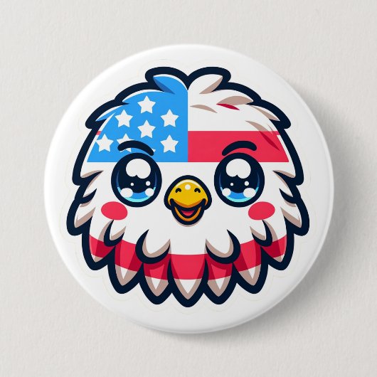 Kawaii American Eagle Button (Vorderseite)