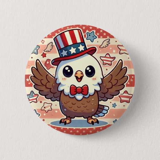 Kawaii American Eagle Button (Vorderseite)