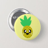 kawaii Ananas Frucht Gesicht so niedlich Button (Vorne & Hinten)