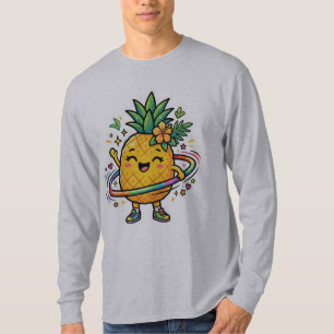 Kawaii-Ananas-Hula-Hoop-Süßer-tropischer-Aufkleber T-Shirt