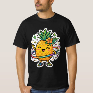 Kawaii-Ananas-Hula-Hoop-Süßer-tropischer-Sticker T-Shirt