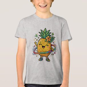 Kawaii-Ananas-Hula-Hoop-Süßer-tropischer-Sticker Tri-Blend Shirt