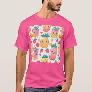 Kawaii Ananas Juice Boxes Sweet Fruit Pattern T-Shirt