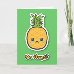 Kawaii Ananas verabschiedet sich traurig Karte