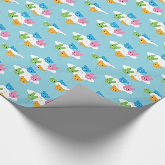 Kawaii Animal Balloons Geschenkpapier (Ecke)