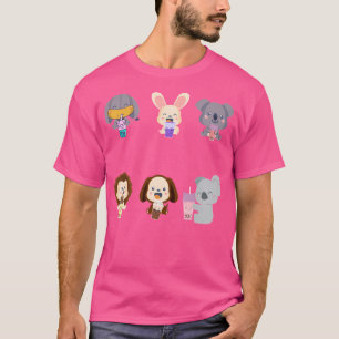 Kawaii Animal Boba Tea Niedlicher Elephant Rabbit T-Shirt