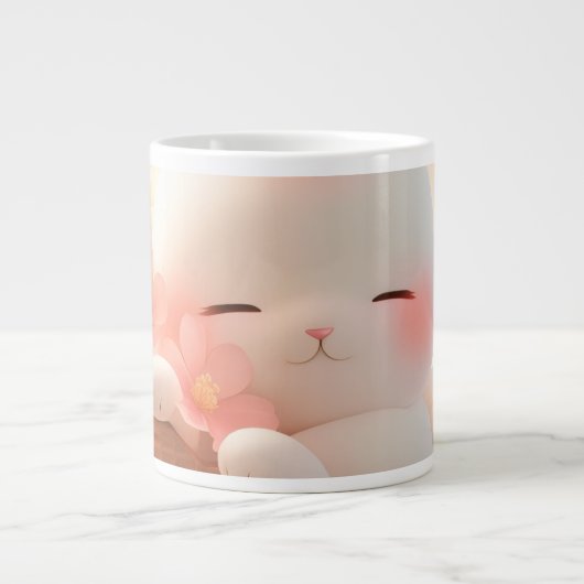 "Kawaii Animal Coffee Tasse - Niedlich Blush Cat D (Vorderseite)