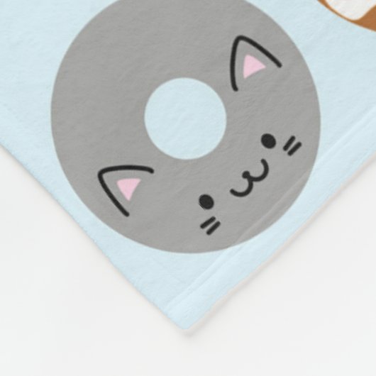 Kawaii Animal Donuts Fleecedecke (Ecke)