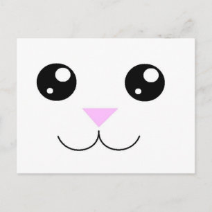 Kawaii Animal Face Postkarte