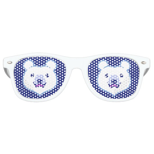 Kawaii Animal Lover Cartoon Polar Bear Partybrille (Vorderseite)