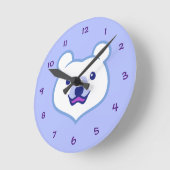 Kawaii Animal Lover Cartoon Polar Bear Runde Wanduhr (Winkel)