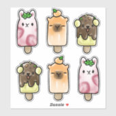 Kawaii Animal Popsicle Stickers Aufkleber (Blatt)