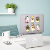 Kawaii Animal Popsicle Stickers Aufkleber (Laptop auf Schreibtisch)