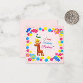 Kawaii Animal Tower Geburtstagsflachkarte Mitteilungskarte (Vorderseite/Rückseite Beispiel)