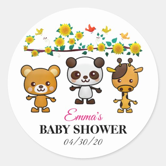 Kawaii Animals Baby Shower_GC - Sticker (Vorderseite)