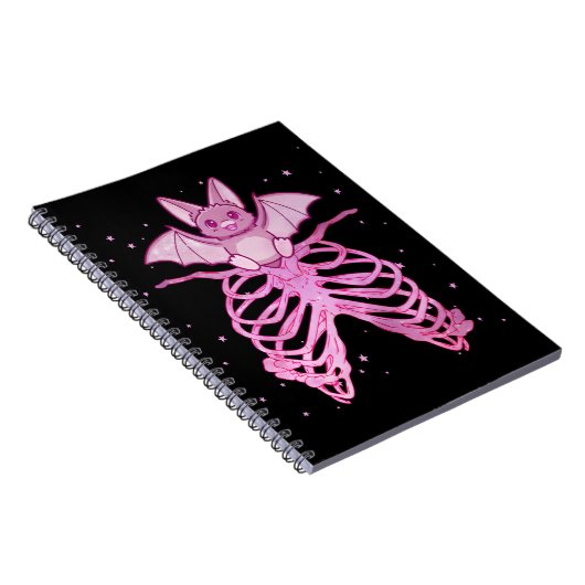 Kawaii Anime Animal Pastel Goth Bat Notizblock (Rechte Seite)