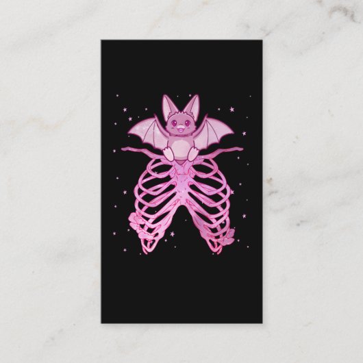 Kawaii Anime Animal Pastel Goth Bat Visitenkarte (Vorderseite)