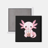 Kawaii Anime Axolotl Boba Magnet (Vorderseite/Rückseite)