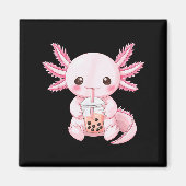 Kawaii Anime Axolotl Boba Magnet (Vorne)